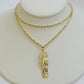 REAL 10k Gold Pendant & Solid Rope Chain Necklace 18" - 24 Inch Saint Jude Charm