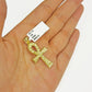 Real 10k Yellow Gold Ankh Cross charm Nugget Pendant 2 Inch For Men's 10 KT / AS