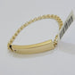 Kids 10k Yellow Gold Chino Bracelet ID Name Plate 5 Inch 4mm SOLID LINK REAL