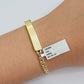 Kids 10k Yellow Gold Chino Bracelet ID Name Plate 5 Inch 4mm SOLID LINK REAL