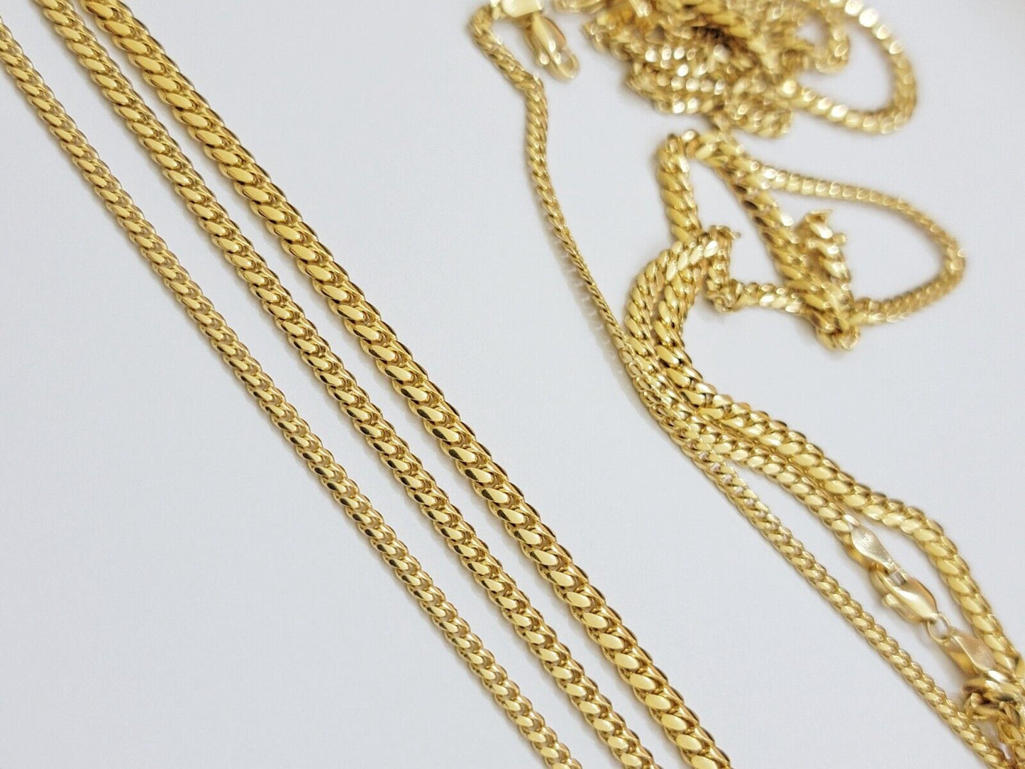 Solid 18k Gold Chain Necklace Miami Cuban Link 2.5mm-4mm 18"-26 Inch Real 18kt