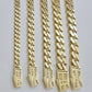 Real 10k Gold Link Chain Necklace Royal Cuban Monaco 7mm 8mm 9mm 11mm 13mm 15mm