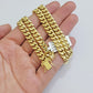 Real 10k Gold Chain Necklace Miami Cuban Link 7mm 20 - 30 Inch Men 10KT Box Lock