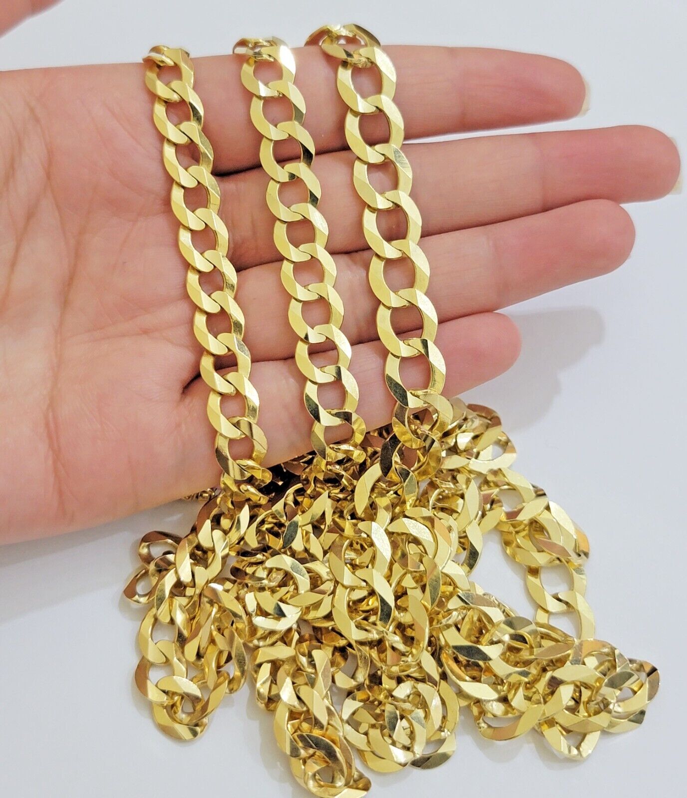 REAL 14k Gold Necklace Cuban Curb Link Chain Mens 9mm-11mm 18-30 Inch SOLID 14kt