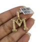 10k Rope Chain M Diamond Initial Charm Necklace Pendant Set 2mm 18"-24" Gold