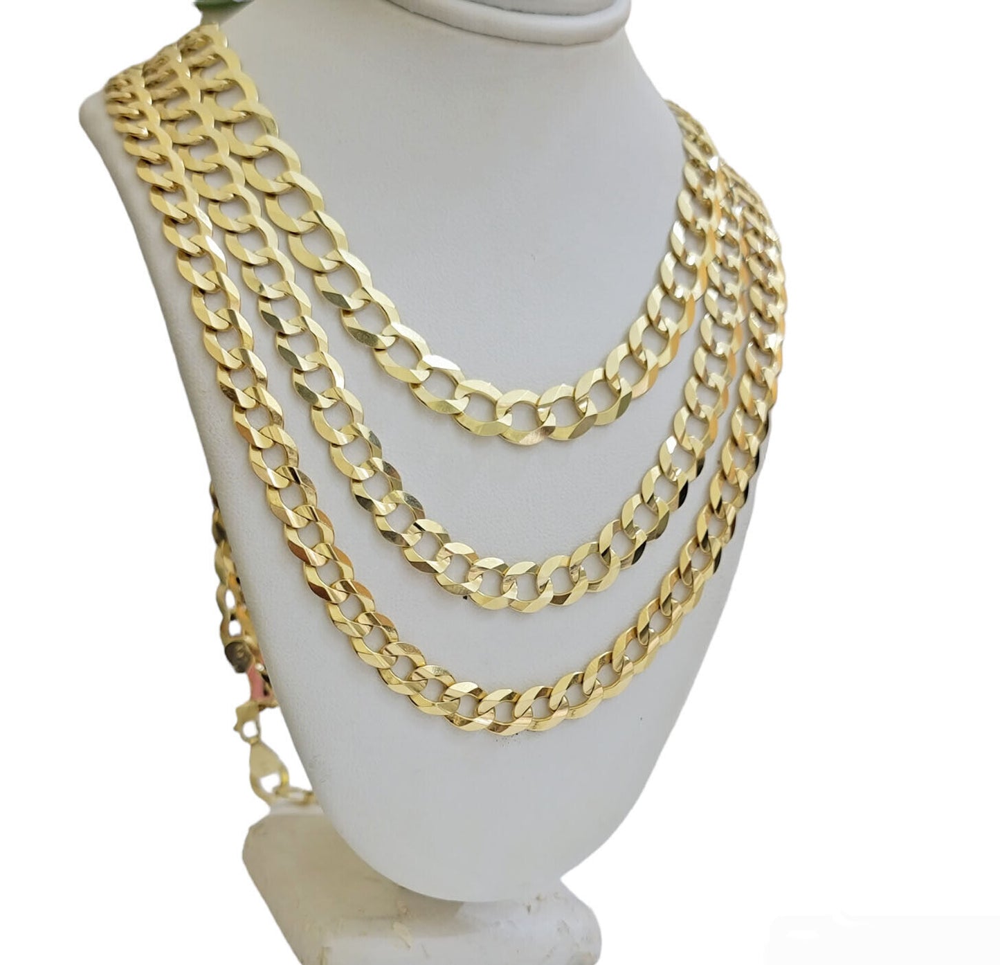 SOLID 14k Gold Necklace Cuban Curb Link Chain 9mm 10mm 11mm 18-30 Inch REAL 14kt