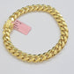 Solid 14k Gold Bracelet 9mm Miami Cuban Link 8.5 inch Mens Real 14kt Yellow Gold