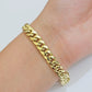 Real 10k Yellow Gold Bracelet 9mm Miami Cuban Link Men's 8 inch Box Lock 10KT