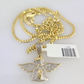 10K Solid Gold Miami Cuban Chain SET Diamond Money Bag Wing Charm 18"-26" 2.5mm