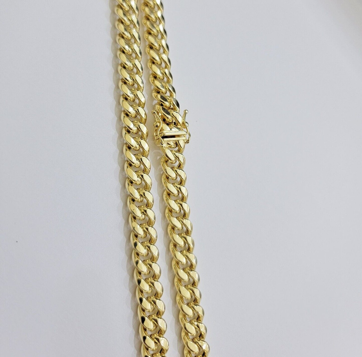 14k Yellow Gold Chain Necklace 8mm Miami Cuban Link 20 - 30 Inch REAL 14KT MEN'S