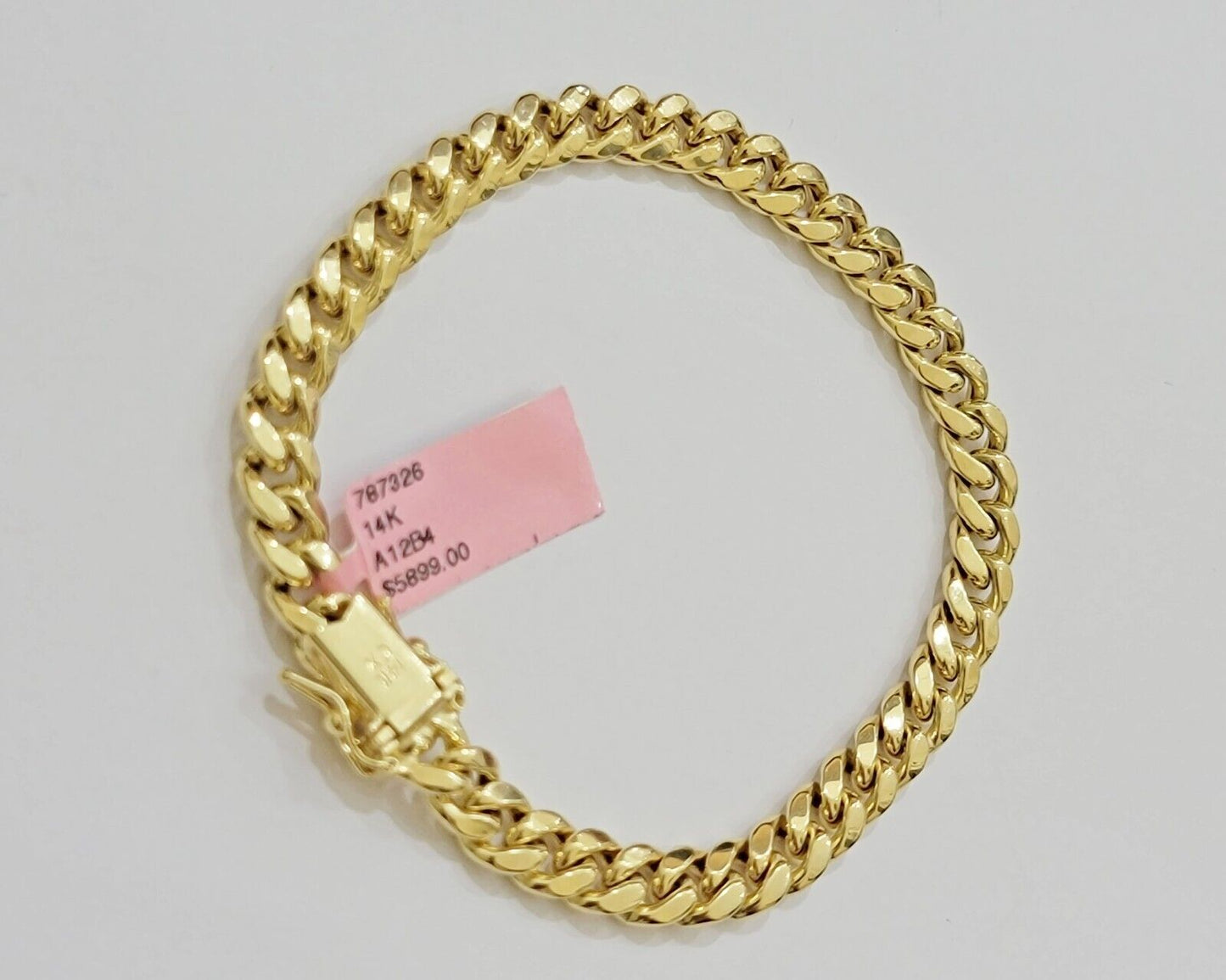 14k Yellow Gold Bracelet 8 Inch 7mm Miami Cuban Link With Box Lock REAL 14KT