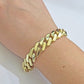 Real 10k Yellow Gold Bracelet 13mm 7.5 Inch Royal Monaco Cuban Link Men Box Lock