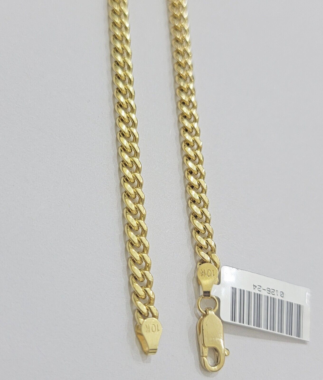 Real 10K Yellow Gold Chain Necklace Miami Cuban Link Chain 4.5mm 18" - 26'' Inch