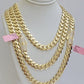 Real 14K Yellow Gold Chain Necklace Royal Monaco Cuban Link 9mm 20"- 26" Hollow