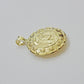 Real 10k Yellow Gold Charm Pendant Jesus Head Face & Virgin Mary 2 Inch 10KT Men