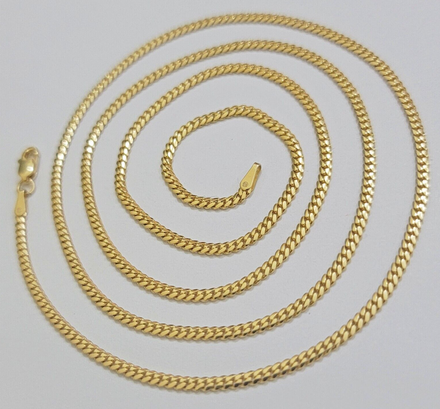 Solid 18k Gold Necklace Chain Miami Cuban Link 2.5mm 20 Inch Real 18kt Men Women