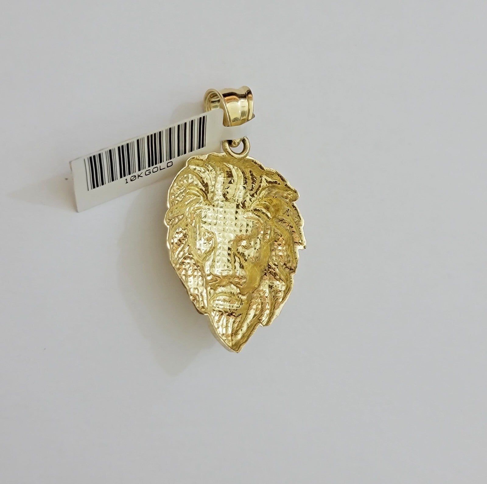 Real 10k Yellow Gold Pendant Lion Head Charm 2'' Inch For Mans's 10KT Gold / AS