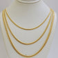 Solid 18k Gold Chain Necklace Miami Cuban Link 2.5mm-4mm 18"-26 Inch Real 18kt