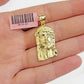 Real 14k Gold Charm Pendant Jesus Face for chains , Men Women, 14kt Yellow Gold