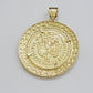 Solid 10k Gold Pendant Replica Nugget 50 Peso 1947 Mexican Centenaro Charm Style