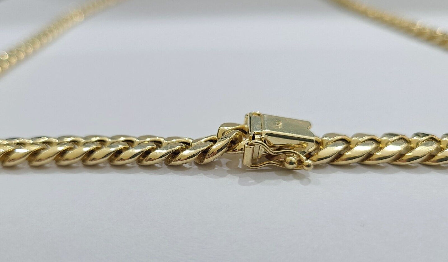 Real 10k Yellow Gold 8mm Miami Cuban Chain Necklace 18''-30'' inch 10kt Unisex