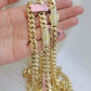 9mm Miami Cuban Royal Link Chain Necklace Box Clasp Real 14K Yellow Gold on SALE