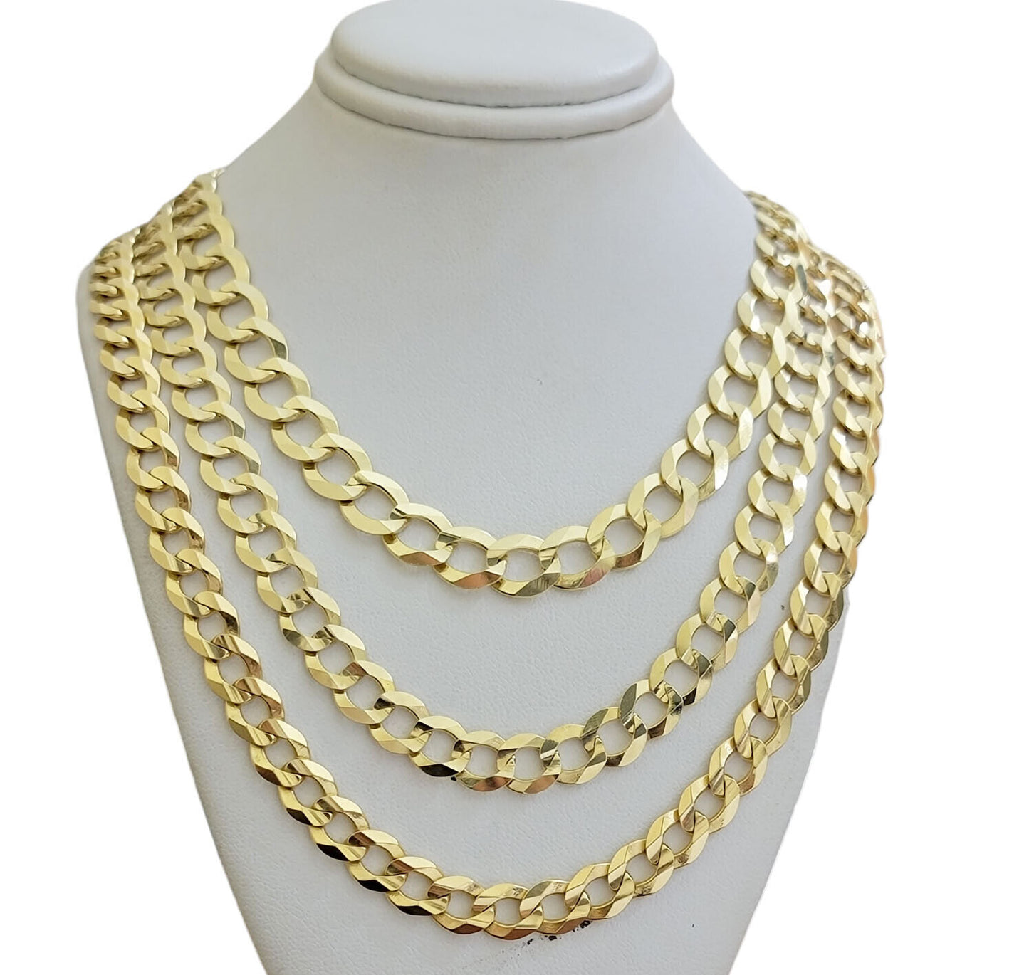 SOLID 14k Gold Necklace Cuban Curb Link Chain 9mm 10mm 11mm 18-30 Inch REAL 14kt