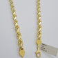 Real 10k Yellow Gold 8mm Rope Chain Necklace 18 in- 30 Inch Diamond Cuts 10kt