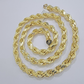 10k Yellow Gold Rope Chain Necklace 22 Inch 8mm Diamond Cuts Men's REAL 10KT