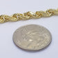 Real 14K Yellow Gold Rope Chain Necklace 5mm 22" 24" 26" inch for Men, Lobster