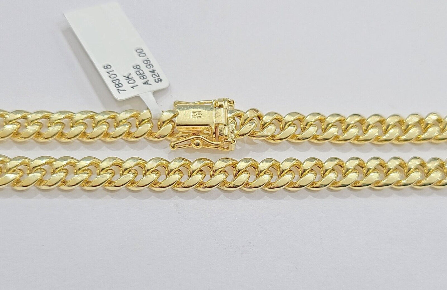 10k Yellow Gold Miami Cuban Link Bracelet 8" Inch 6mm Real 10kt Box Lock Men