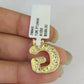 10k Gold Initial G Charm Rope Chain 16"-26" 2.5mm SET Necklace Alphabet Pendant