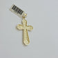 Real 10k Yellow Gold Cross charm Nugget Pendant 2 Inch For Men's 10 KT / AS