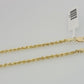 10K Yellow Gold Rope Chain Necklace 3mm 20" Choker REAL 10kt For Men & Women