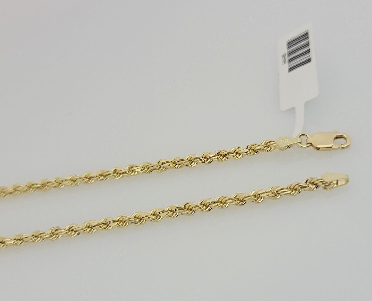 10K Yellow Gold Rope Chain Necklace 3mm 20" Choker REAL 10kt For Men & Women