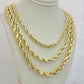 Real 10k Yellow Gold Chain Rope Necklace 6mm 7mm 8mm 20" 22" 24" 26" 28" 30" Men