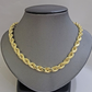 10k Yellow Gold Rope Chain Necklace 22 Inch 8mm Diamond Cuts Men's REAL 10KT