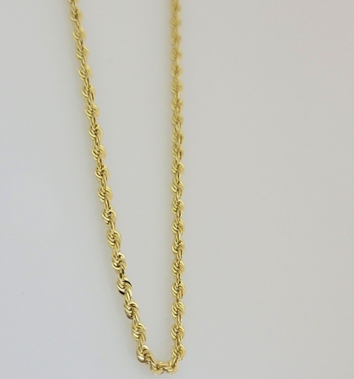 Real 10k Gold Chain Necklace Rope 24 Inch 2.5mm Diamond Cut Solid 10kt Men Women