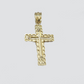 Real 10k Yellow Gold Cross Charm Rope Chain 4mm 18'' Necklace Pendant 10kt Jesus