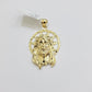 Real 10k Gold Charm Pendant Jesus Head 10kt Yellow Gold Genuine for Men's