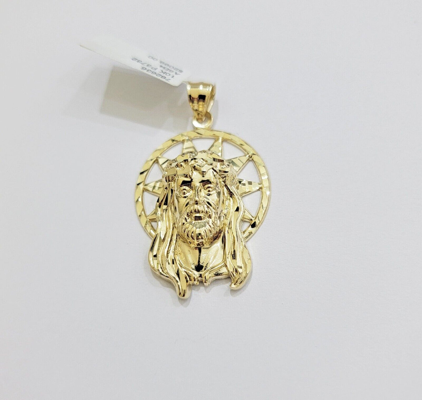 Real 10k Gold Charm Pendant Jesus Head 10kt Yellow Gold Genuine for Men's