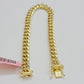 REAL 14k Yellow Gold Bracelet 9 Inch 7mm Miami Cuban Link With Box Lock 14KT