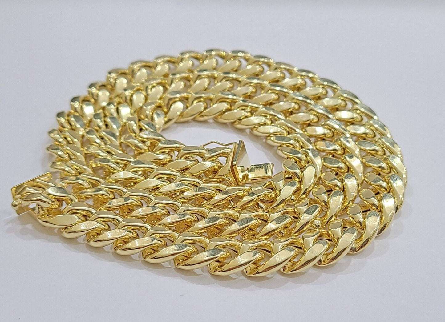 14k Yellow Gold Miami Cuban Link Chain 11mm 22" Necklace Box Lock Real