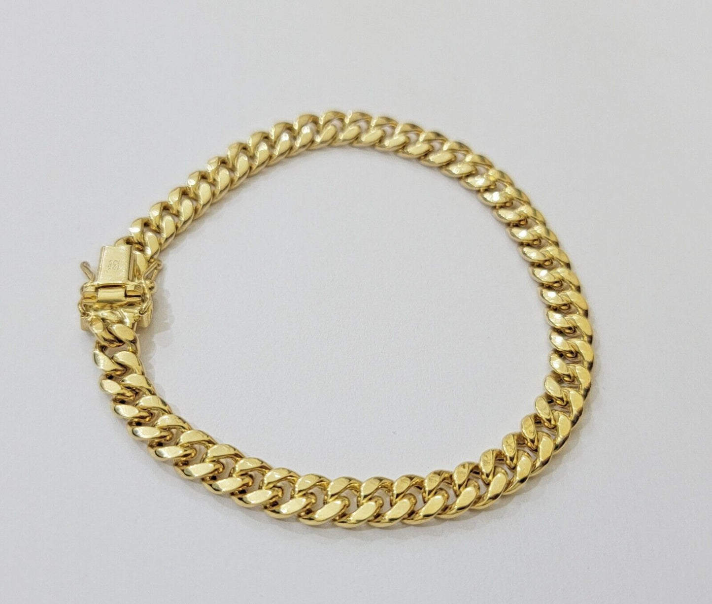 Real 10k Yellow Gold Bracelet Miami Cuban Link 8 Inch 7mm For Men & Women 10 KT