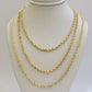 Solid 18k Yellow Gold Necklace Rope Chain 3mm 24'' Inch Real 18kt Men Women SALE