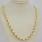 10K Yellow Gold Rope Chain Necklace 7mm 26 Inch REAL 10kt Diamond Cuts, Men's