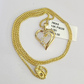 10K Solid Franco Chain Heart Pendant Charm Necklace 16"-22" 1mm Gold Ladies