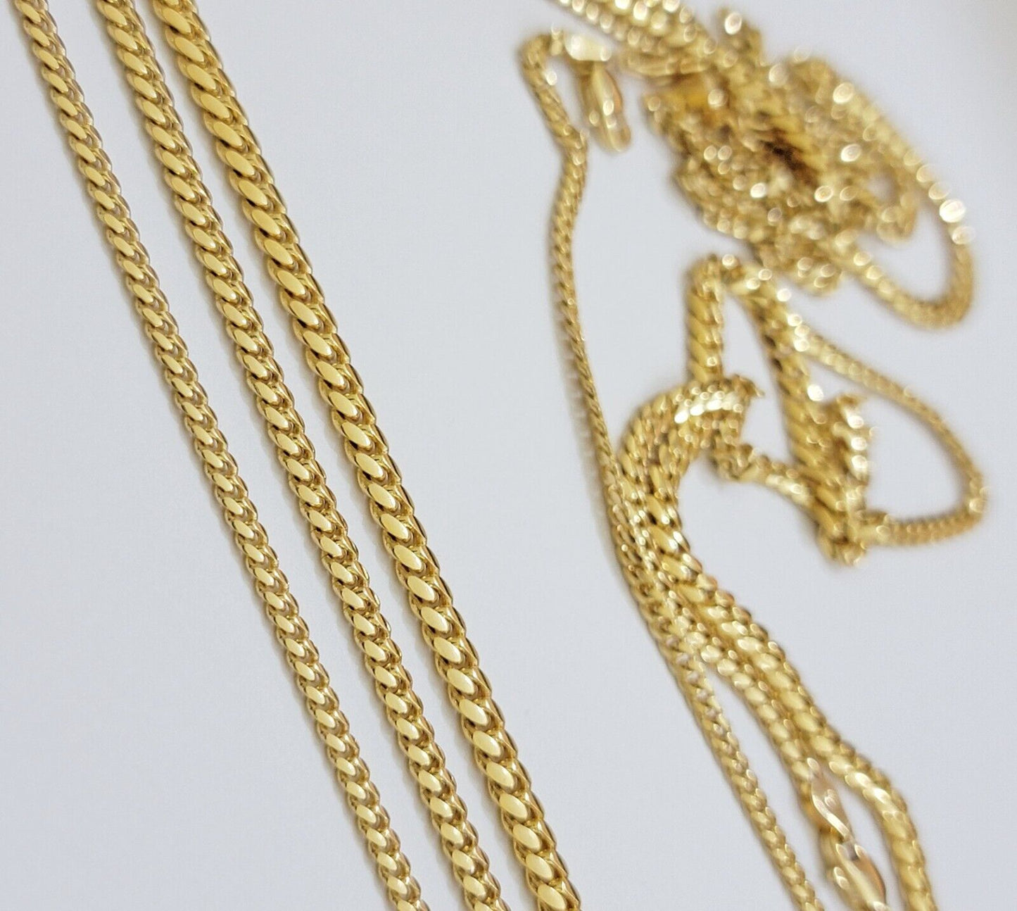 Solid 18k Gold Chain Necklace Miami Cuban Link 2.5mm-4mm 18"-26 Inch Real 18kt