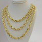 14k Yellow Gold Rope Chain Necklace SOLID 18-30 Inch 3mm-10mm Diamond Cuts, REAL