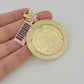 Real 14k Gold Charm pendant Centenario Coin with Bezel Style Copy Coin For Chain